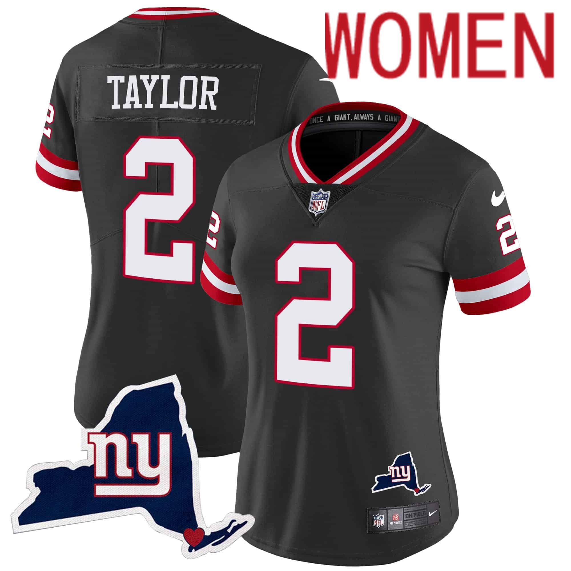 Women New York Giants #2 Taylor Black 2024 Nike Map Patch Limited NFL Jersey style 1